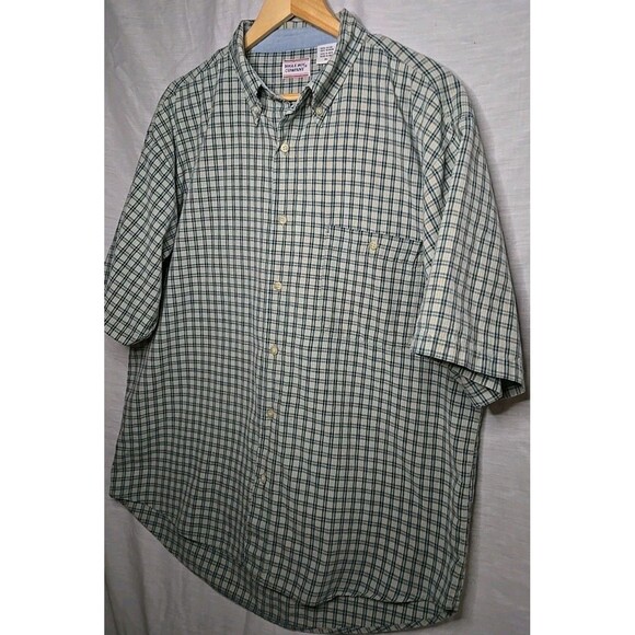 Bugle Boy Company Short Sleeve Button Shirt, Plaid, Sz XL, Green/Blue - Picture 2 of 9